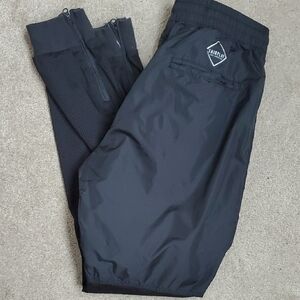 Fairplay Black Polyester Half Mesh Jogger Pants Sz 34 Activewear Gym